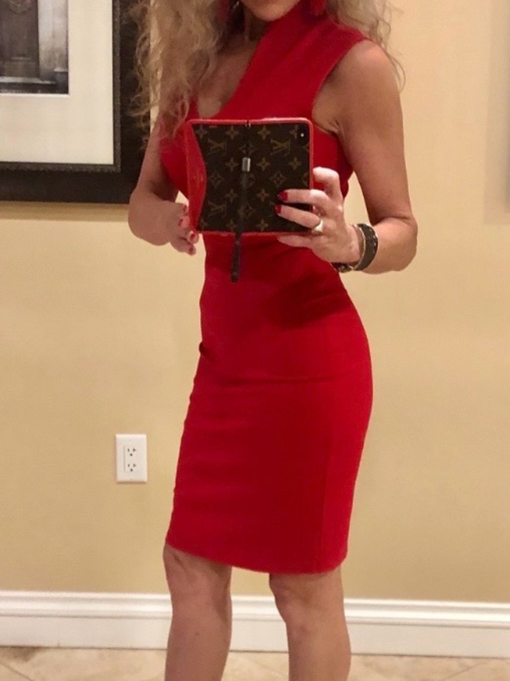 Red Bodycon Cocktail Dress | Size Small | Stretch Fit